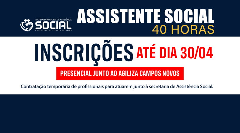 Processo Seletivo Simplificado de Títulos – Secretaria de Assistência Social de Campos Novos/SC